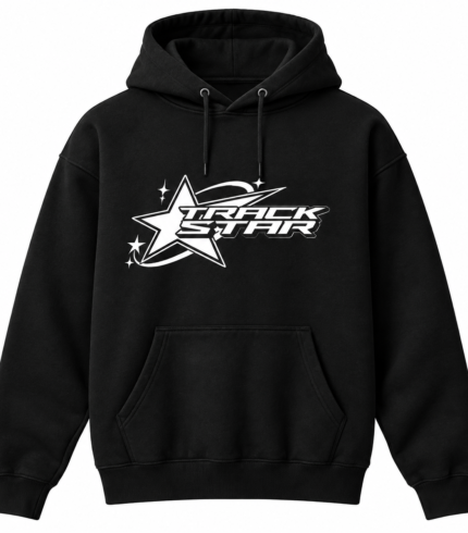 Track Star Black Hoodie Premium Streetwear Oversized Pullover Sweatshirt